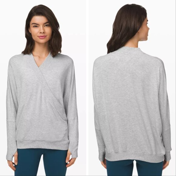 lululemon athletica Sweaters - Lululemon Seek Stillness Pullover Heathered Core Ultra Light Gray